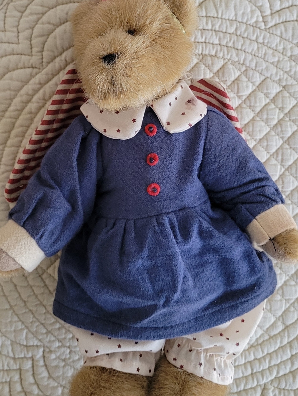 Boyds Bears Plush 10" Bear in Navy Outfit with Red Star Hat - Picture 8 of 8